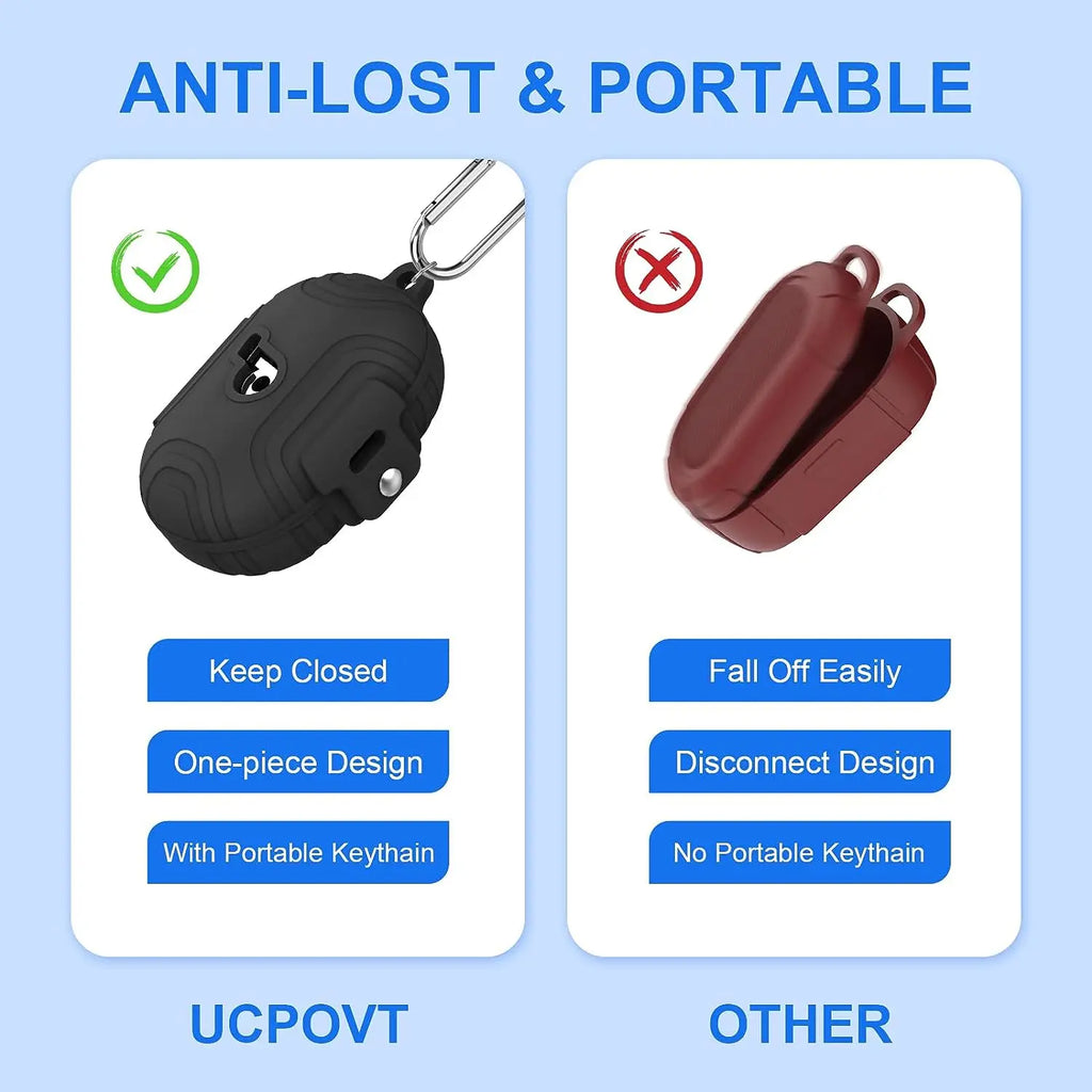 2023 INS For Anker Soundcore Space A40 Soft Silicone Case Shockproof Anti-Scratch Protective Cover with Carabiner for Anker Case