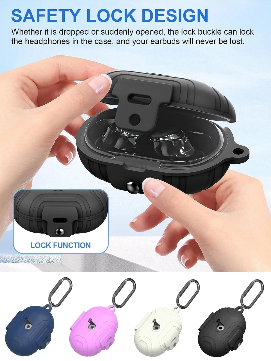 2023 INS For Anker Soundcore Space A40 Soft Silicone Case Shockproof Anti-Scratch Protective Cover with Carabiner for Anker Case