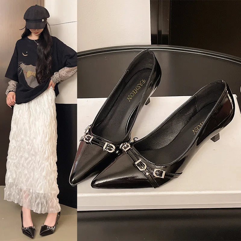 High Heeled Shoes for Women Pointed Toe Thin Single Shoes Black High Heels Womens Pumps Shallow Mouth New High-heeled Shoes