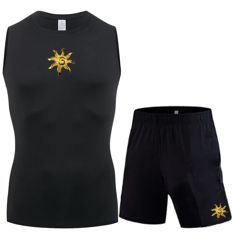 2026  Men's Lightweight Running Fitness T-Shirt Casual Training Sports Set Exercise Slow Running Leg Protector for Active Men