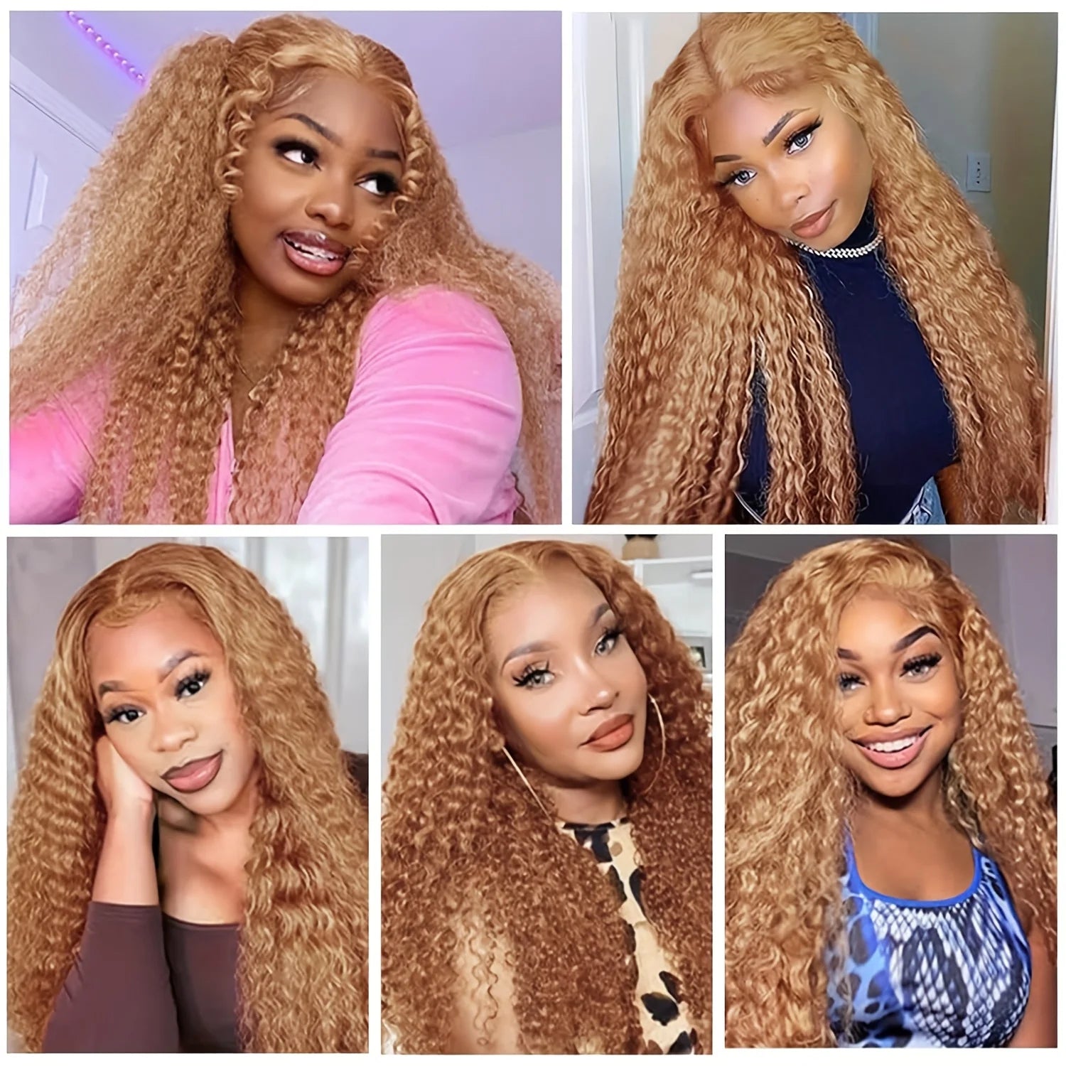 34 38Inch Honey Blonde Wig Human Hair Deep Wave 13x6 Hd Lace Frontal Wig 230 Density Preplucked #27 Colored Curly Lace Front Wig
