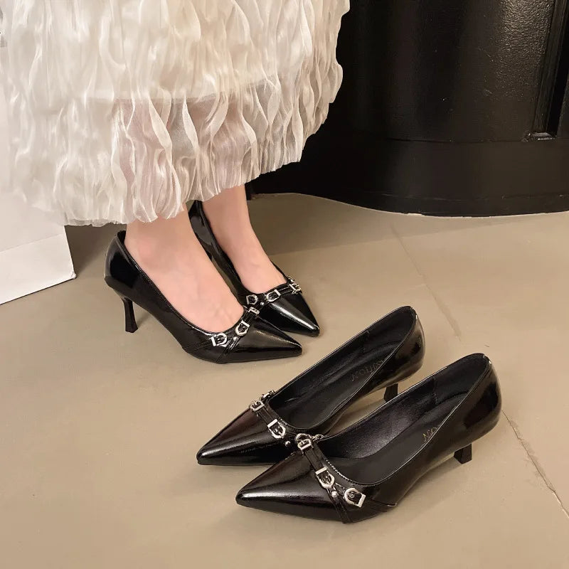 High Heeled Shoes for Women Pointed Toe Thin Single Shoes Black High Heels Womens Pumps Shallow Mouth New High-heeled Shoes