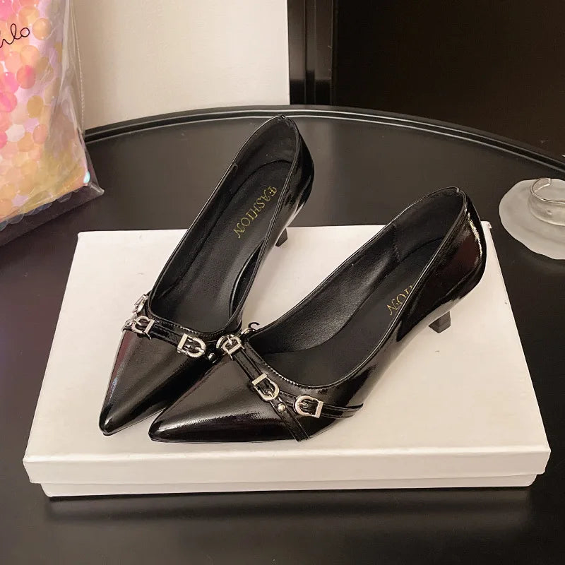 High Heeled Shoes for Women Pointed Toe Thin Single Shoes Black High Heels Womens Pumps Shallow Mouth New High-heeled Shoes